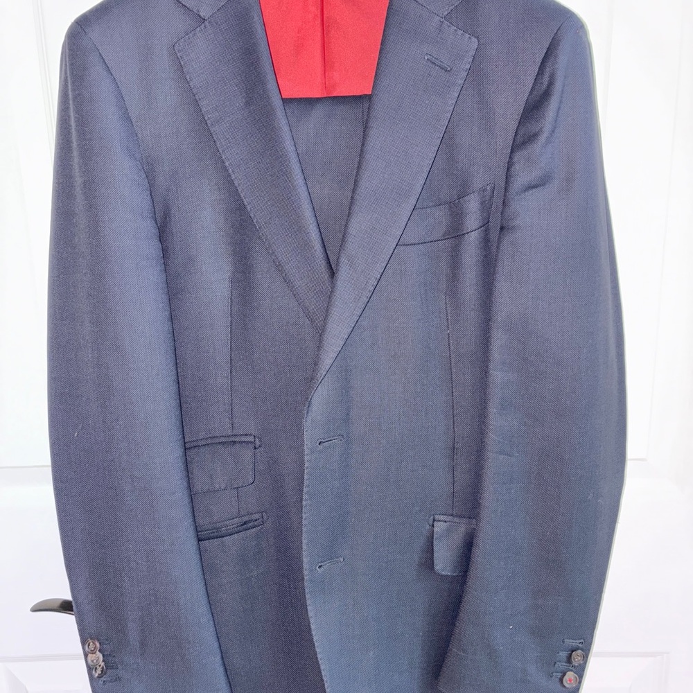 Suitsupply Navy Suit with Red Lining